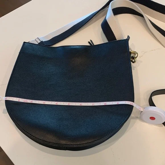 Madewell Black Leather Cossebody Bag with Striped Strap & Solid strap NWOT - Picture 14 of 15